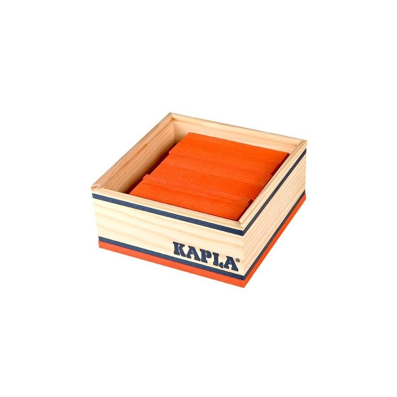 Kapla Baukasten mit 40 Holzplättchen in orange