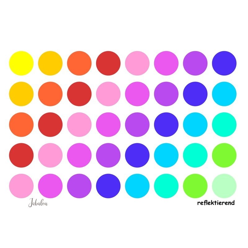 Wasserfeste reflektierende Sticker Punkte Regenbogen von Jabalou