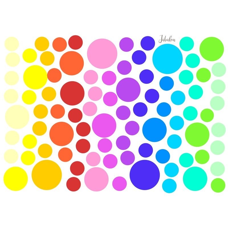 Wasserfeste Sticker Punkte Regenbogen von Jabalou