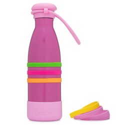 Yumbox Aqua - Edelstahl Trinkflasche mit Trageband in pink