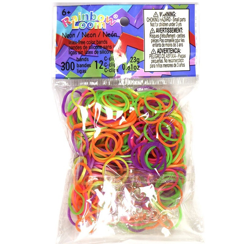 Rainbow Loom® Silikonbänder neon mix