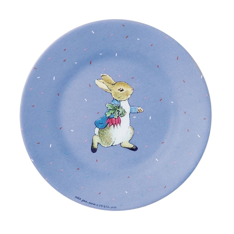 Kinderteller Peter Rabbit Peter Hase blau