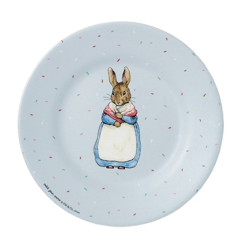 Melamin Teller Peter Rabbit - Peter Hase in grau