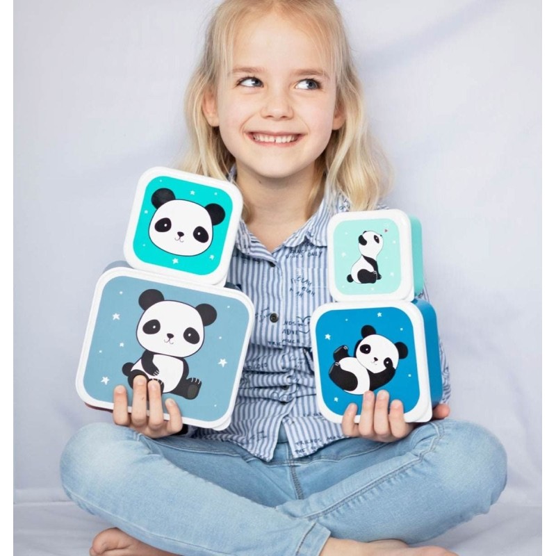 Znüni- und Lunchbox Set Panda von A Little Lovely Company