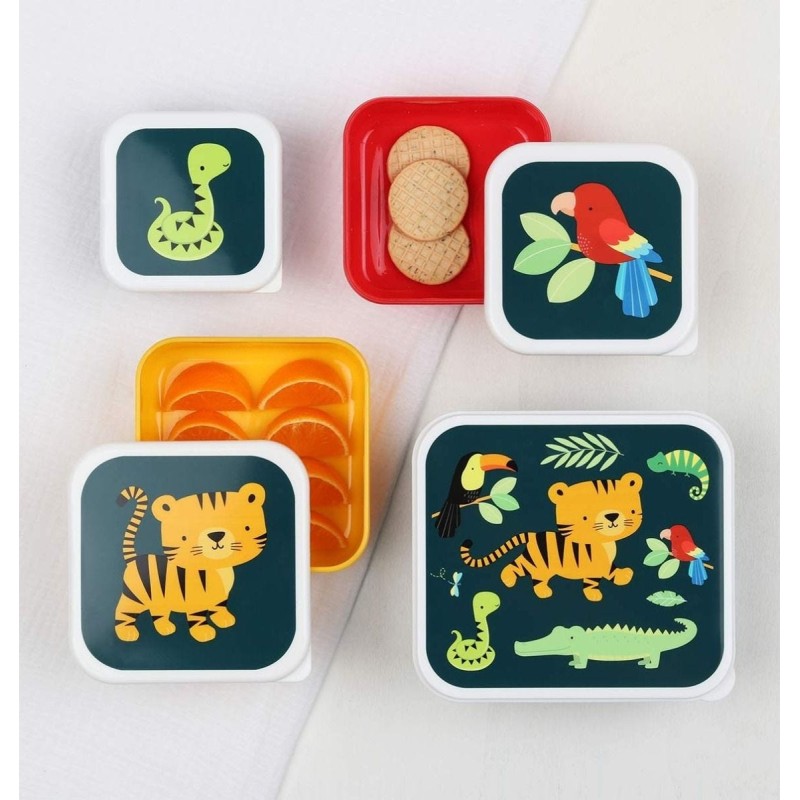 Znüni- und Lunchbox Set Dschungel Tiger von A Little Lovely Company