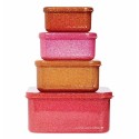 Znüni- und Lunchbox Set Glitzer Pink von A Little Lovely Company