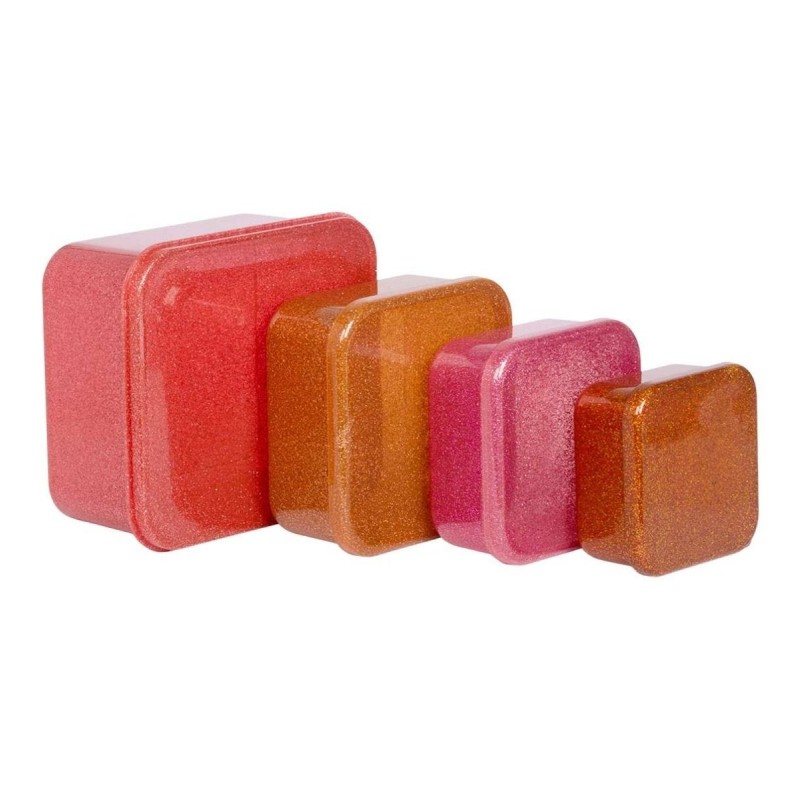 Znüni- und Lunchbox Set Glitzer Pink von A Little Lovely Company