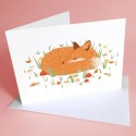 Geburtstagskarte Schlafender Fuchs
